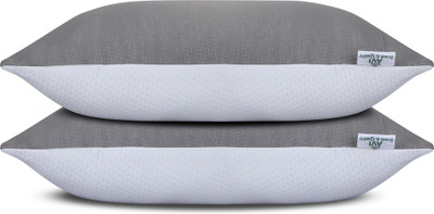 AVI Cloud Spun Height Adjustable Microfibre Solid Sleeping Pillow Pack of 2(White-Grey)