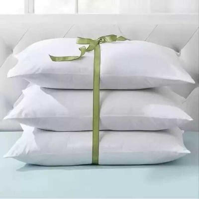 YABAN LUXURY Polyester Fibre Abstract Sleeping Pillow Pack of 3(White)