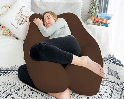 ag pro comfort Polyester Fibre Solid Pregnancy Pillow Pack of 1(Brown)