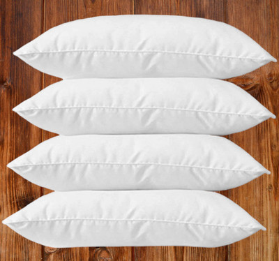 STOMIA Pack Of 4 pillows Polyester Fibre Solid Sleeping Pillow Pack of 4(White)