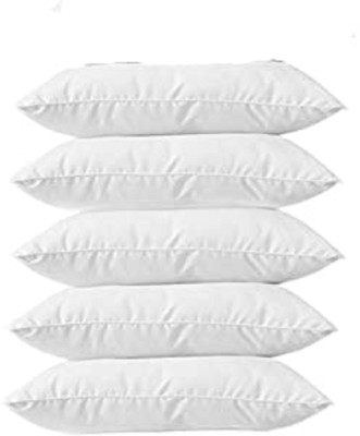 KIRAN RETAILS Microfiber Solid Sleeping Pillow Polyester Fibre Solid Sleeping Pillow Pack of 5(White)