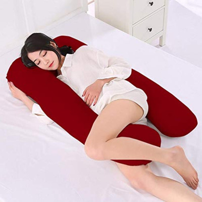 dyf ultra soft u shaped Polyester Fibre Solid Pregnancy Pillow Pack of 1(Maroon)