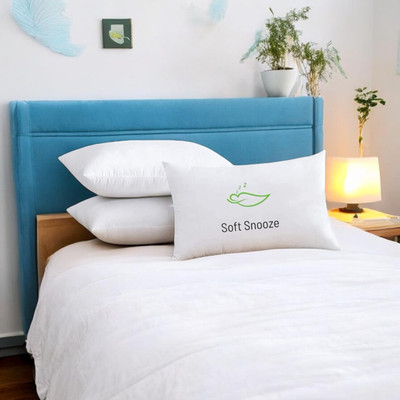 SOFT SNOOZE Microfibre Sleeping Pillow Pack of 3 Solid Soft Luxury(White)