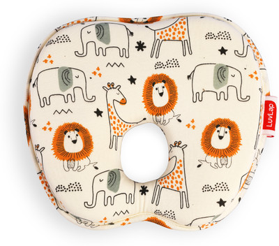 LuvLap Polyester Fibre Baby Pillow Pack of 1 Animals(off white)