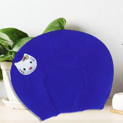KIDVYANSHI Mustard Seeds Baby Pillow Pack of 1 Animals New Born Baby Pillow Round Head Shaping with Foam Cotton Cover for 0-12 Month(Dark Blue)
