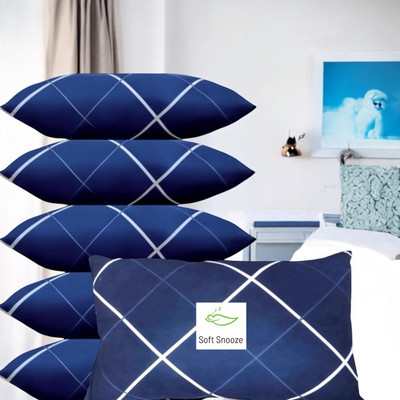 SOFT SNOOZE Soft Luxury Microfibre Abstract Sleeping Pillow Pack of 6(Blue)
