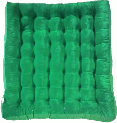 Angel Mommy Square Floor Cushion Microfibre Solid Floor Cushion Pack of 1(Green)
