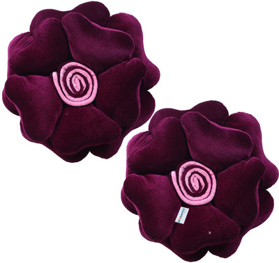 HOMESTIC by Kuber Industries Microfibre Solid Cushion Pack of 2(Purple)