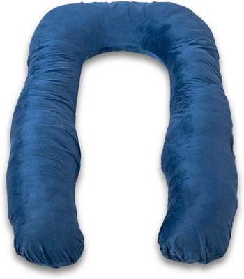 HOMESO Polyester Fibre Pregnancy Pillow Pack of 1 Solid U-Shaped Pregnancy Pillow for Maternity, Nursing & Full Body Support Velvet(Navy Blue)