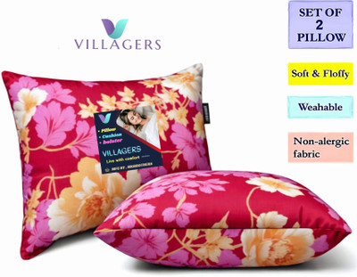 Texlux LUXURY Microfibre Abstract Sleeping Pillow Pack of 2(Pink)