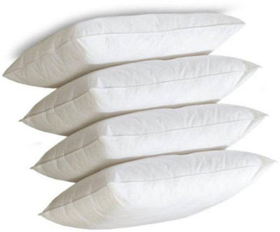Swikon star Polyester Fibre Solid Sleeping Pillow Pack of 4(White)