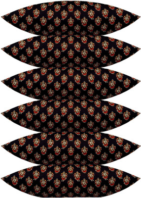 Swikon star Microfibre Floral Sleeping Pillow Pack of 6(Black)