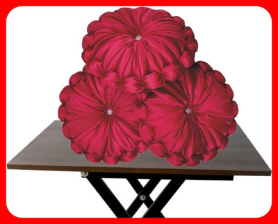 GTX Microfibre Solid Floor Cushion Pack of 3(Red)