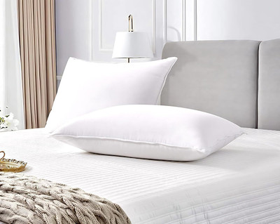 LIPONOS Polyester Fibre Sleeping Pillow Pack of 2 Solid LUXURY(White)