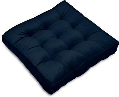 MY ARMOR Microfibre Solid Floor Cushion Pack of 1(Navy Blue)
