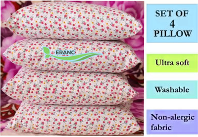 ERANC LUXURY Polyester Fibre Abstract Sleeping Pillow Pack of 4(Multicolor)