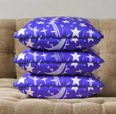 YPOLOIPO LUXURY Polyester Fibre Abstract Sleeping Pillow Pack of 3(Blue)