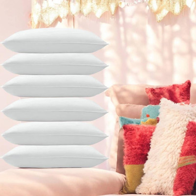 CATHROL Cotton Sleeping Pillow Pack of 6 Solid 004(White)