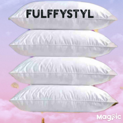 fulffystyl Microfibre Sleeping Pillow Pack of 4 Abstract(White)