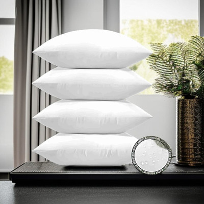 fulffystyl LUXURY Microfibre Abstract Sleeping Pillow Pack of 4(White)