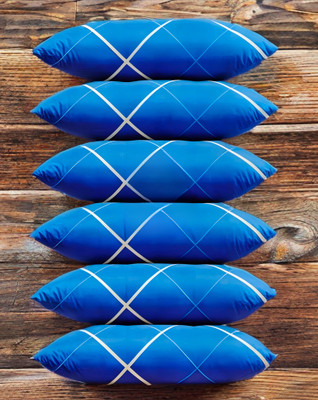 GUNVAR INDIA PRIVATE LIMITED LUXURY Polyester Fibre Solid Sleeping Pillow Pack of 6(Blue)