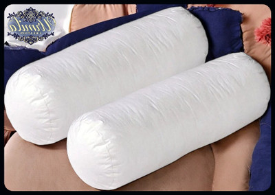 JAYOG ENTERPRISE Round Microfibre Solid Bolster Pack of 2(White)