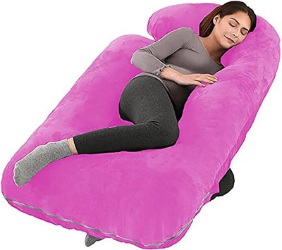 Mojo J SHAPE Microfibre Solid Pregnancy Pillow Pack of 1(Pink)
