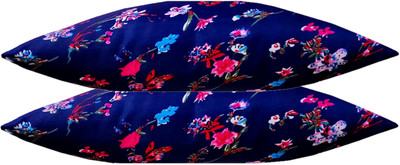 Swikon star Microfibre Floral Sleeping Pillow Pack of 2(Blue)