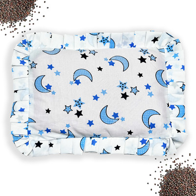 Found Fit Mustard Seeds Solid Baby Pillow Pack of 1(Blue)