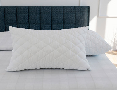 curious lifestyle Quilted 17*27 Size Extra Soft Filled, Down Alternative Hypoallergenic Microfibre Solid Sleeping Pillow Pack of 2(White)