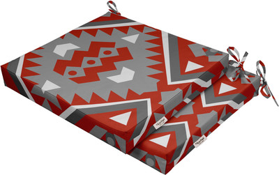 Vargottam Foam Geometric Chair Pad Pack of 2(Gray1)