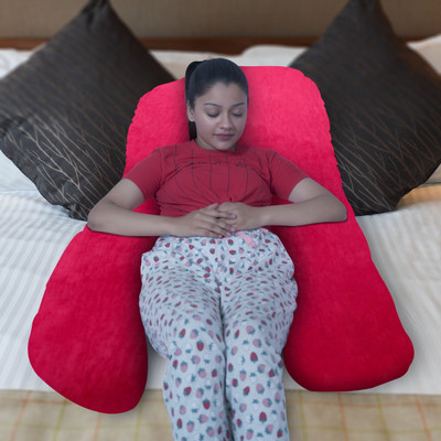KWALITY DREAMS Polyester Fibre Solid Pregnancy Pillow Pack of 1(Red)