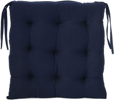 SSKWORLD Microfibre Solid Chair Pad Pack of 1(Blue)
