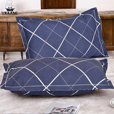 vraanc Luxury Microfibre Abstract Sleeping Pillow Pack of 2(Blue)