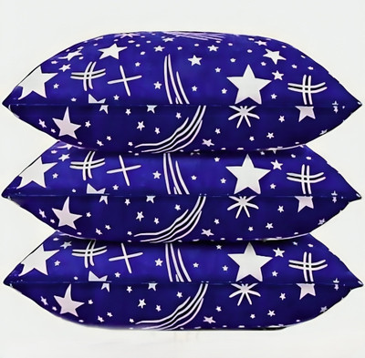 vraanc Luxury Microfibre Abstract, Floral Sleeping Pillow Pack of 3(Blue)