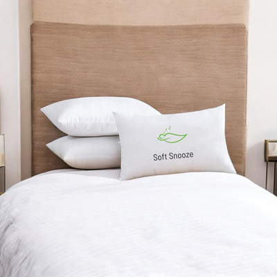 SOFT SNOOZE Soft Luxury Microfibre Solid Sleeping Pillow Pack of 3(White)