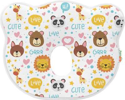 Oyo Baby Memory Foam Pillow For Kids For Extra Neck Support Memory Foam Animals Baby Pillow Pack of 1(White)