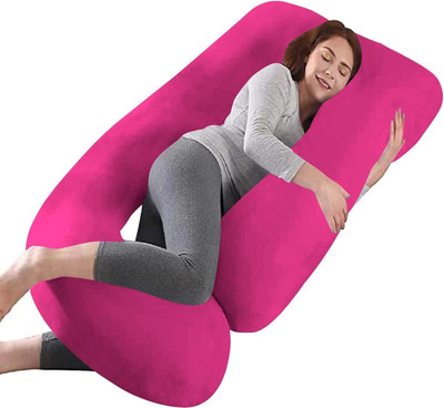 Roko J Polyester Fibre Solid Pregnancy Pillow Pack of 1(Dark Pink)