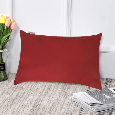 ORCHEED Microfibre Solid Sleeping Pillow Pack of 1(Red)