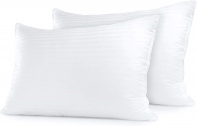 Swikon star Microfibre Bolster Pack of 2 Solid(White)
