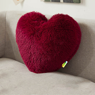 Cyuteenuts Microfibre Cushion Pack of 1 Solid Red Heart pillow love(Red)