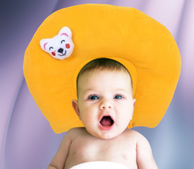 Craft Town Foam Solid Baby Pillow Pack of 1(Yellow)