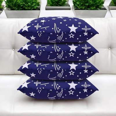 GZZZSD Microfibre Solid Sleeping Pillow Pack of 4(Blue)