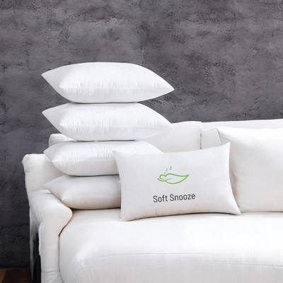 SOFT SNOOZE Luxury Microfibre Solid Sleeping Pillow Pack of 5(White)