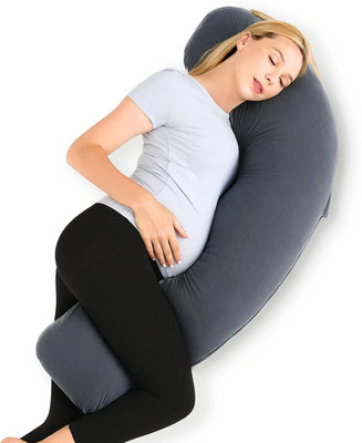 Soo Jaoo Maternity Pillow Microfibre Solid Pregnancy Pillow Pack of 1(Black)