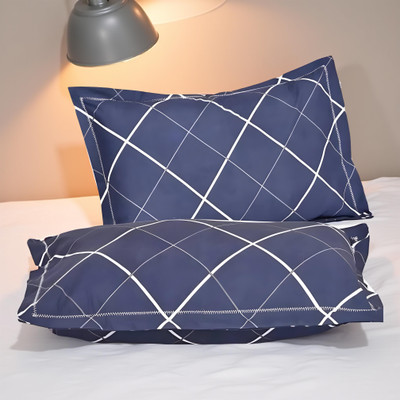 B2BED Cotton Abstract Sleeping Pillow Pack of 2(Blue)