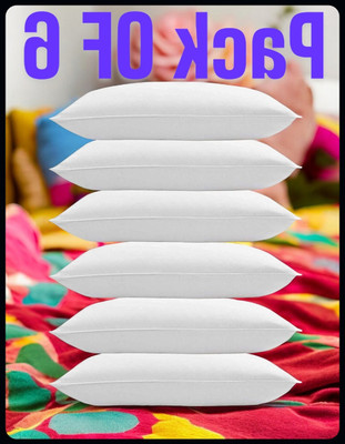 JAYOG ENTERPRISE White Pillow 6 Microfibre Solid Sleeping Pillow Pack of 6(White)
