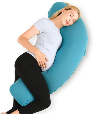 Soo Jaoo Maternity Pillow Microfibre Solid Pregnancy Pillow Pack of 1(Sky Blue)