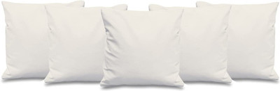 Bhumi Impex Cushion filler Microfibre Solid Cushion Pack of 5(Ivory)