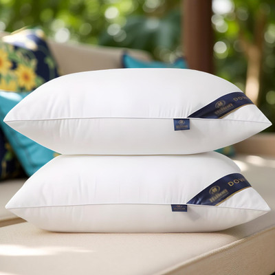 CIEZAR Microfibre Solid Sleeping Pillow Pack of 2(White)